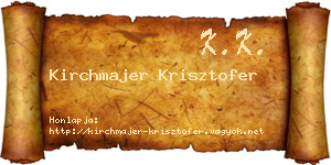 Kirchmajer Krisztofer névjegykártya